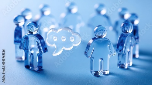 Transparent figures circle discussion concept