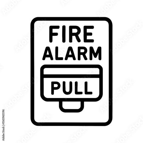 Fire alarm lever icon for emergency manual trigger — outline version