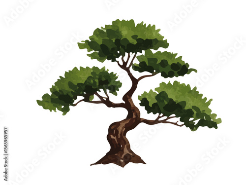 Vector watercolor pine / 水彩テイストの松の木イラスト
