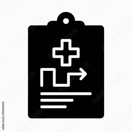 Emergency medical report clipboard icon — solid version
