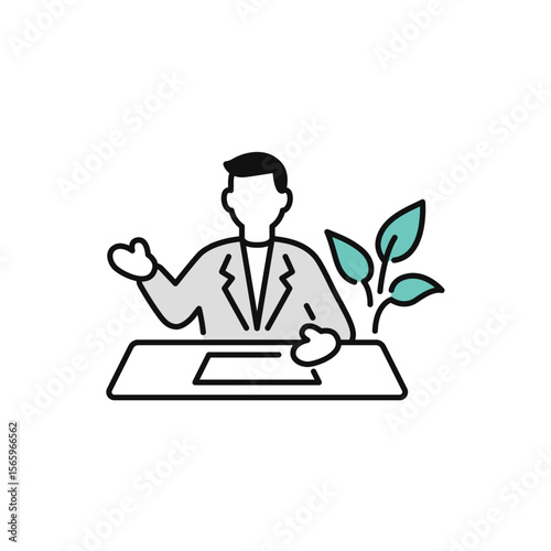 無料相談のシンプルなベクターアイコンイラスト素材