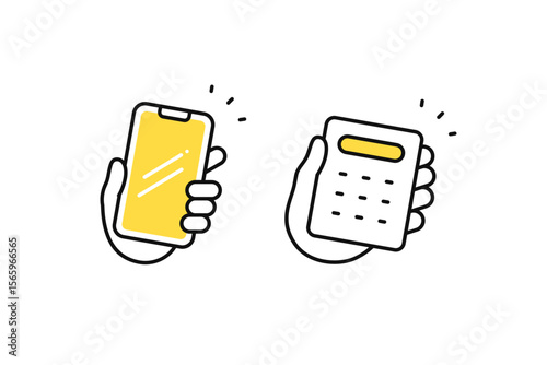 お電話でのお問い合わせ・お見積りのベクターアイコンイラストセット素材