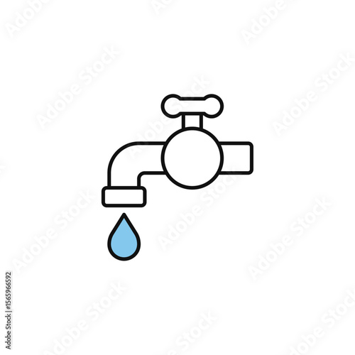 蛇口と水のシンプルなベクターアイコンイラスト素材