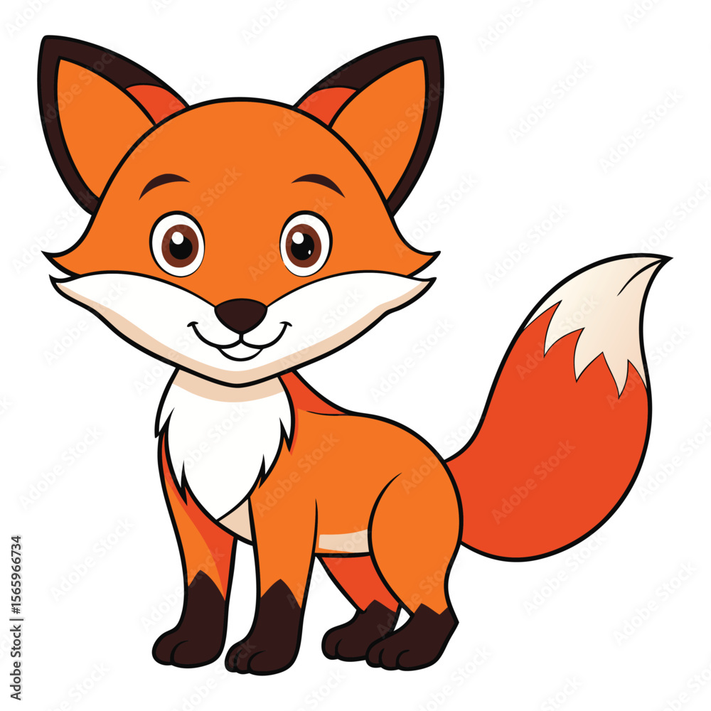 Obraz premium red fox cartoon