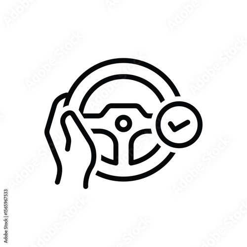 Black line icon for test drive