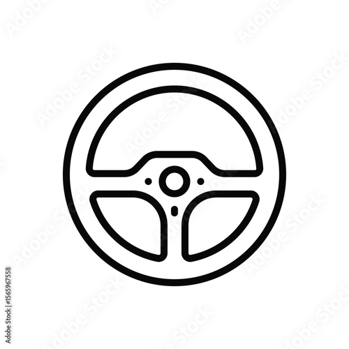 Black line icon for steering wheel