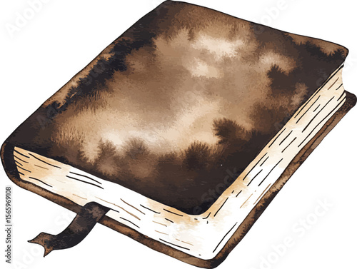 watercolor  illustration vector holy bible on white background. Design for church, cards, banner, greetings