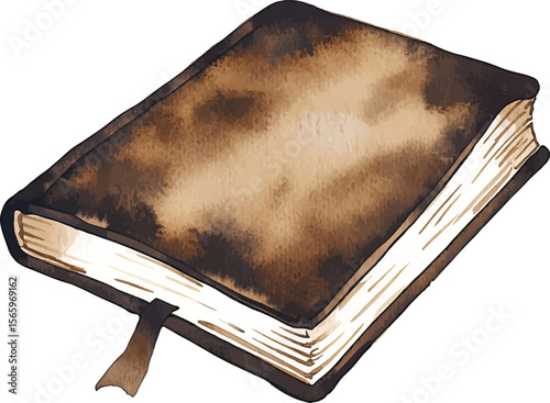 watercolor  illustration vector holy bible on white background. Design for church, cards, banner, greetings