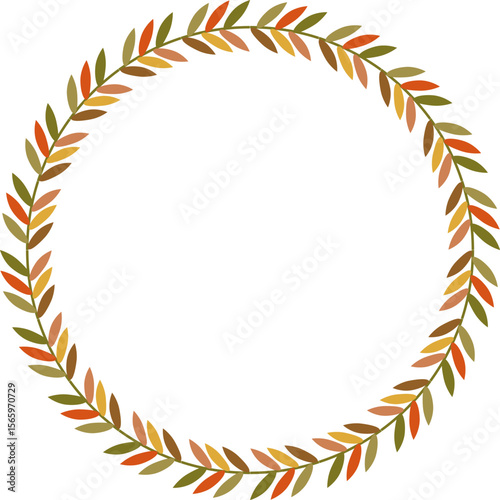 Autumn wreath vector illustration element.