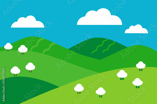 Serene Rolling Hills Landscape A Picturesque View of Nature's Beauty