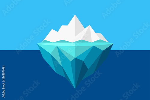 Stunning Low-Poly Iceberg Illustration A Crystalline Ocean Scene