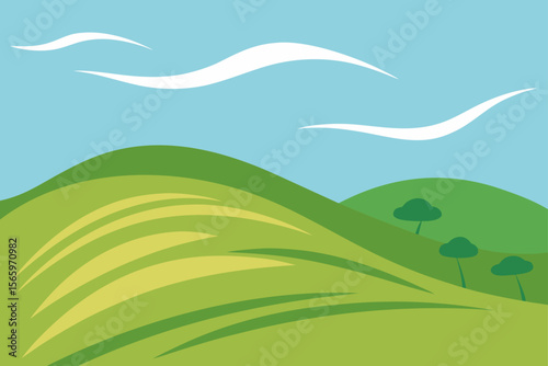 Serene Rolling Hills Landscape A picturesque view of nature's beauty
