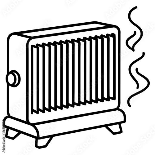 Electric Room Heater Vector Icon
