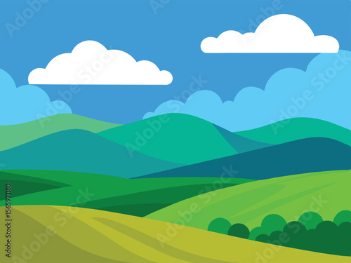 landscape with mountains and blue sky