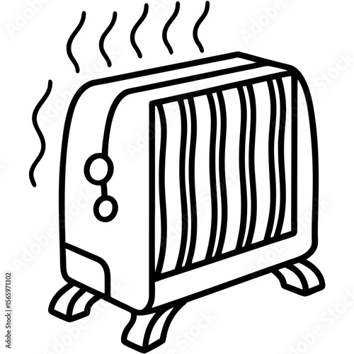 Electric Room Heater Vector Icon