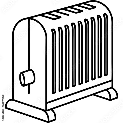 Electric Room Heater Vector Icon