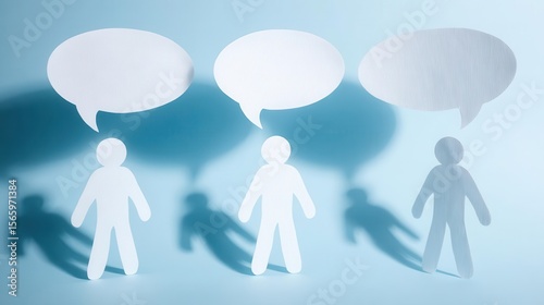 Paper people talking illustration