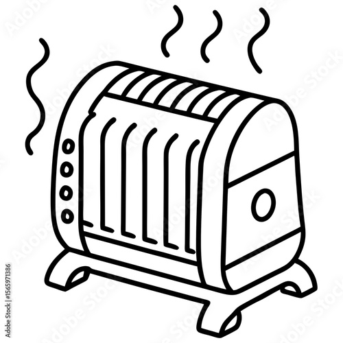Electric Room Heater Vector Icon