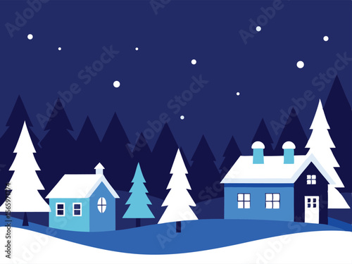 winter landscape with house