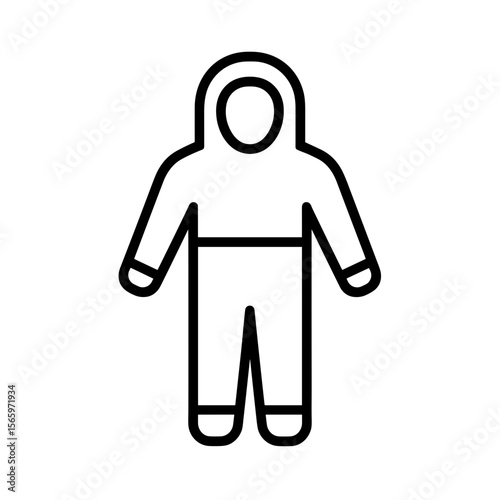 Hazmat suit icon for biological hazard protection — outline version