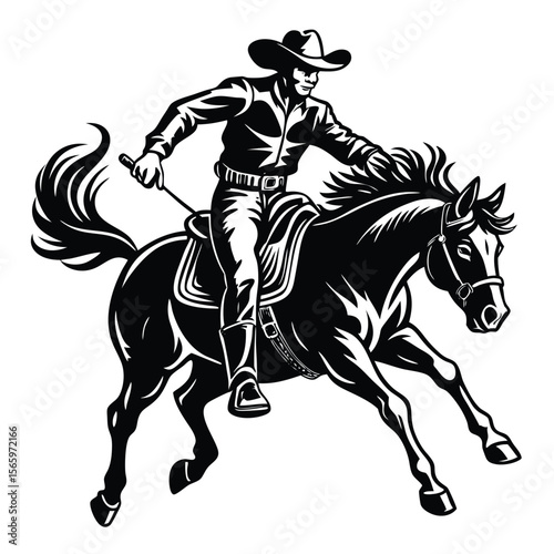Horse Racing Vector Image. Jockey riding racehorse on a fast speed vector