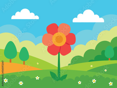 spring landscape with flowers