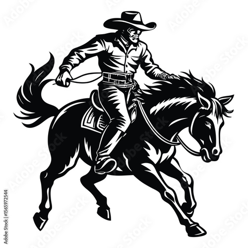 Horse Racing Vector Image. Jockey riding racehorse on a fast speed vector