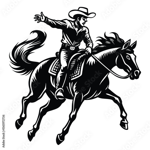 Horse Racing Vector Image. Jockey riding racehorse on a fast speed vector
