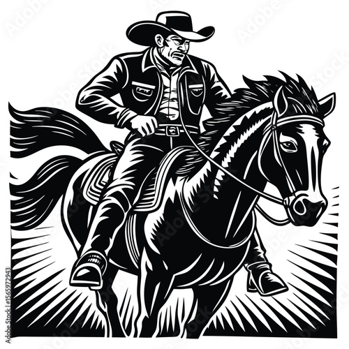 Horse Racing Vector Image. Jockey riding racehorse on a fast speed vector