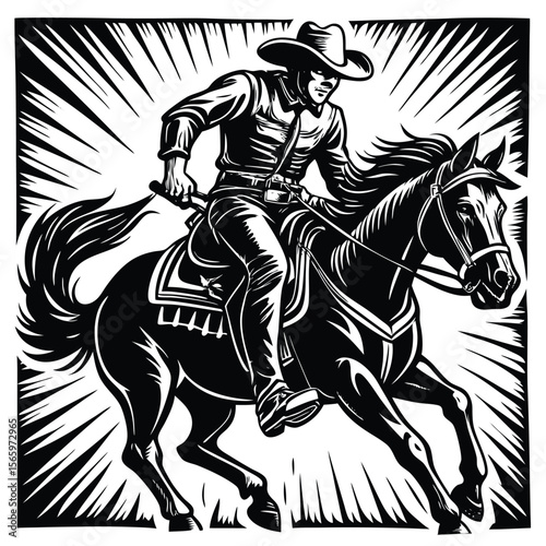 Horse Racing Vector Image. Jockey riding racehorse on a fast speed vector