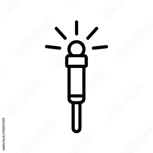 Traffic baton light icon for emergency signaling — outline version