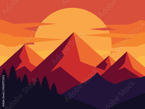 vector illustration of a mountain landscape