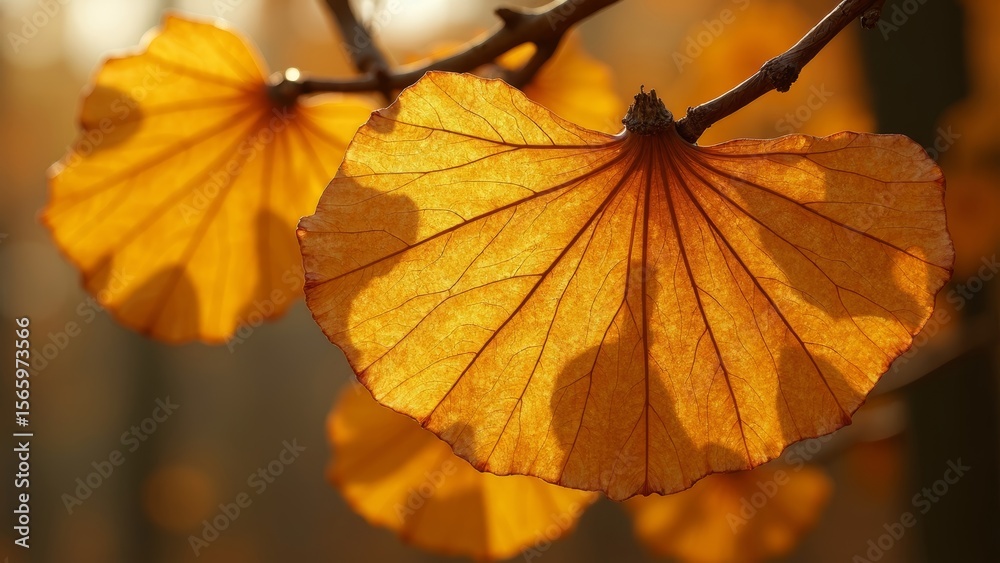 Obraz premium Ginkgo Leaf Art Scene