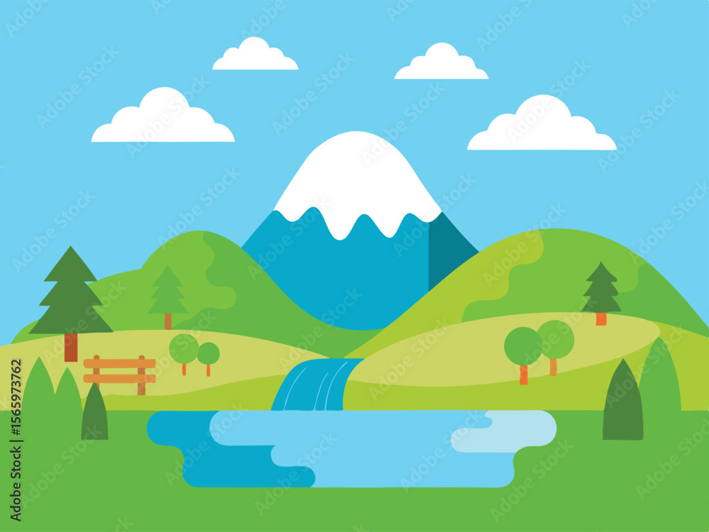 Fototapeta premium mountain landscape with trees