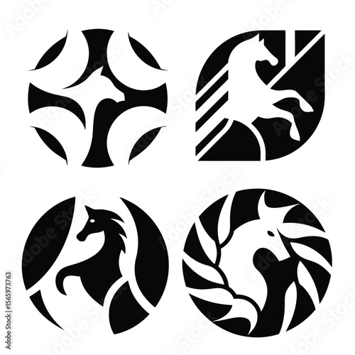 Elegant Horse Logo Designs Abstract & Modern Horse Icons for Branding
