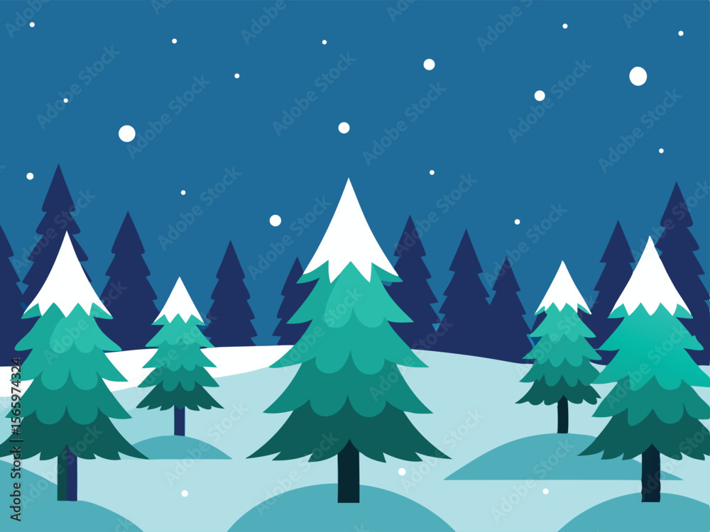 Fototapeta premium winter landscape with trees