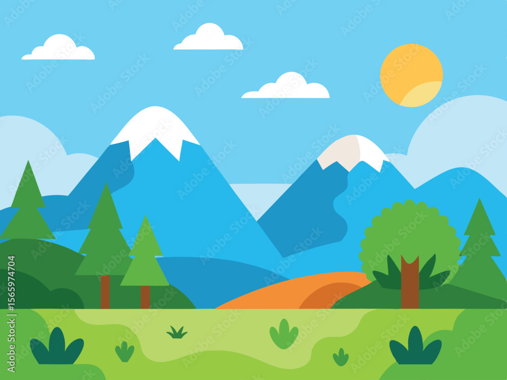 Obraz premium mountain landscape with trees