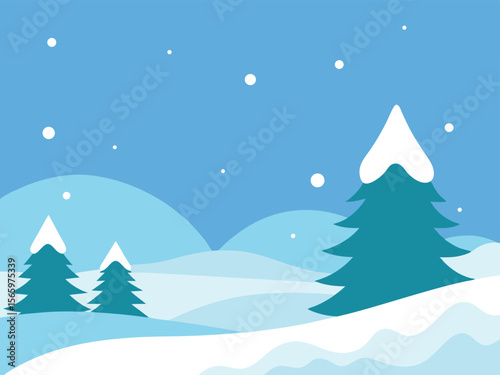 winter landscape with trees and snow