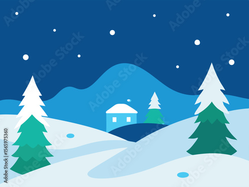winter landscape with trees and snow