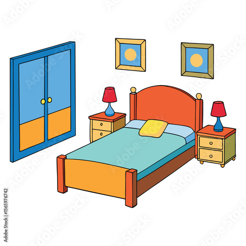 A cozy bedroom interior featuring a comfortable bed, soft linens, warm lighting, and tasteful decor that creates a peaceful and inviting space for rest and relaxation.
