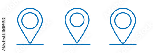 New location map icons. location marker.  Location pin icon flat vector illustration design, Map marker line icon set. gps position pin sign. vector illustration on white background.
