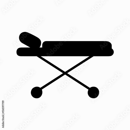 Medical stretcher icon for emergency patient transport — solid version