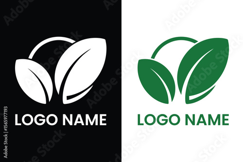 Ecofriendly Leaf Logo for Wellness and Nature Brands,  Natural Logo Design
