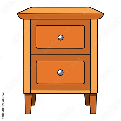 A stylish wooden nightstand with a smooth finish, compact drawers, and sturdy legs—perfect for keeping bedtime essentials close in a cozy, rustic or modern bedroom.
