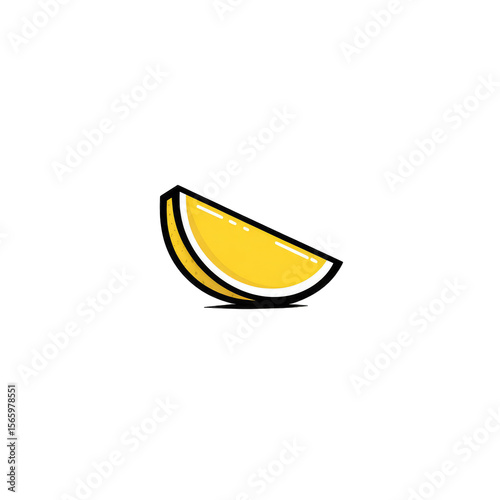 Simple yellow lemon slice graphic