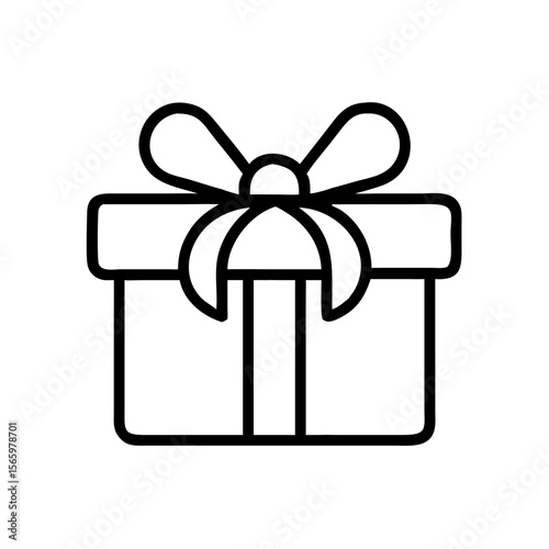 Gift box with bow in minimalistic style for celebrations  