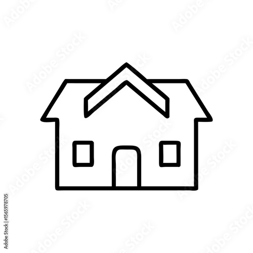Simple line drawing of a house in minimalist style  