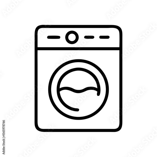 Front-loading washing machine icon in minimalist style  