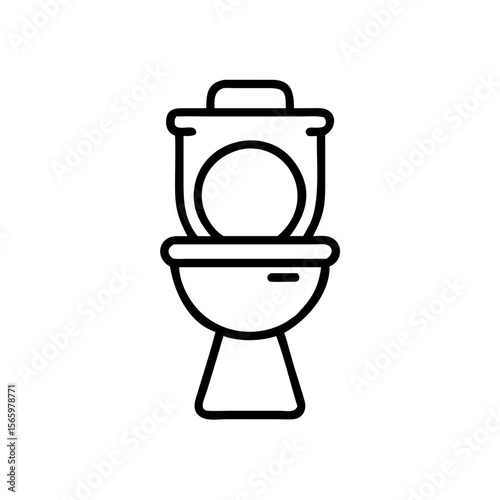 Simple illustration of a toilet bowl in minimalist style  
