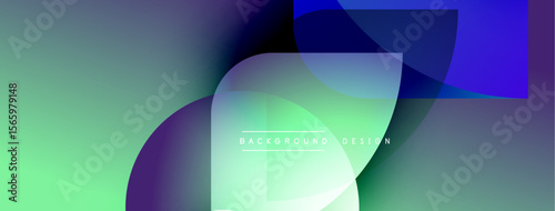 Abstract gradients blend, creating dynamic visual flow. Shapes overlap, forming modern background design. Colors transition smoothly.